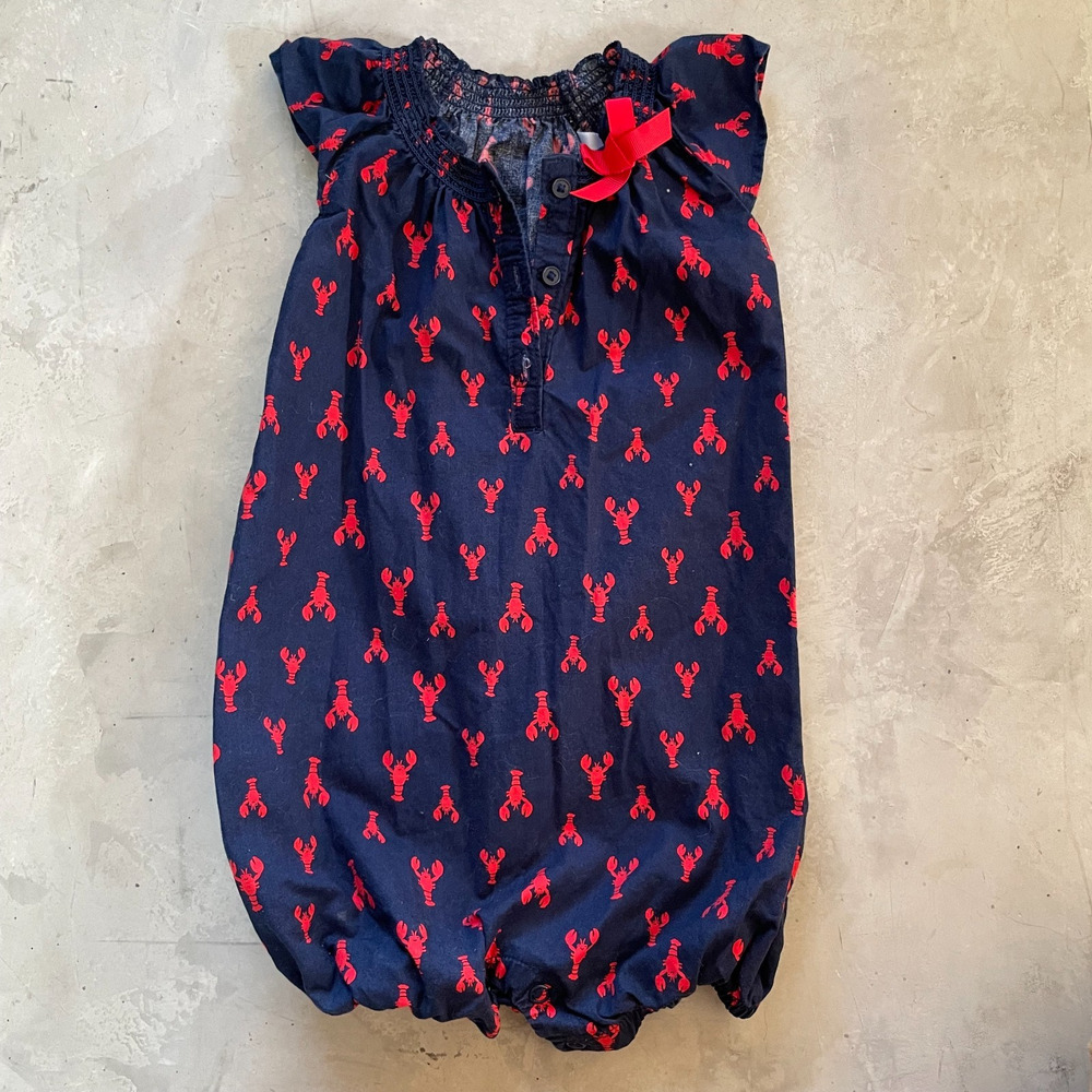 Carters Lobster One Piece‎ 18 M Bow Cotton Preppy Coastal Nautical East Coast